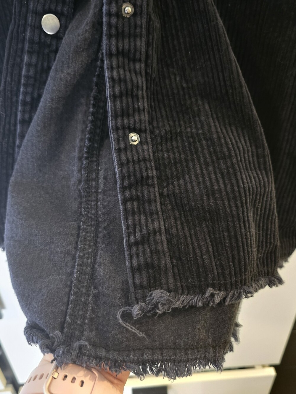 Zara Black Corduroy Overshirt with Snap Pockets - Picture 5 of 5